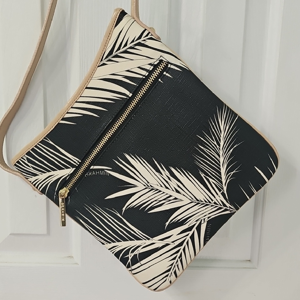 Brahmin Palm Leaf Pattern Crossbody Bag